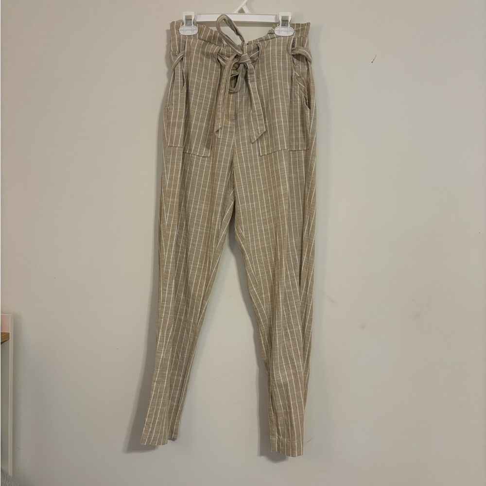 Mine Beige Striped Pants